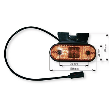 Luce laterale Unipoint a LED con staffa (cavo 50 cm)